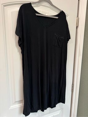 Soma Cool Nights Black Sleep Shirt XXL Soft Oversized Lounge Nightgown